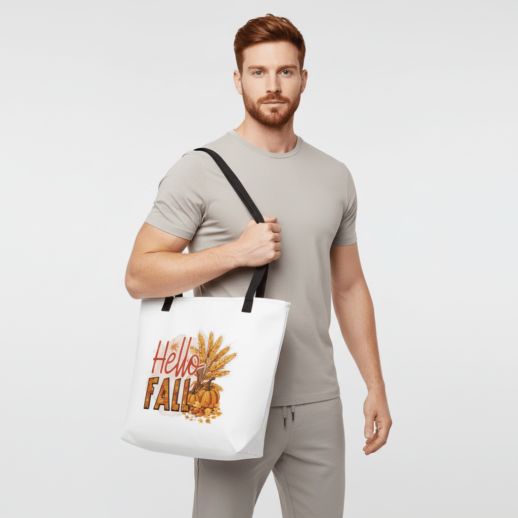 All-Over Print Large Tote Bag - Hello Fall - Image 5