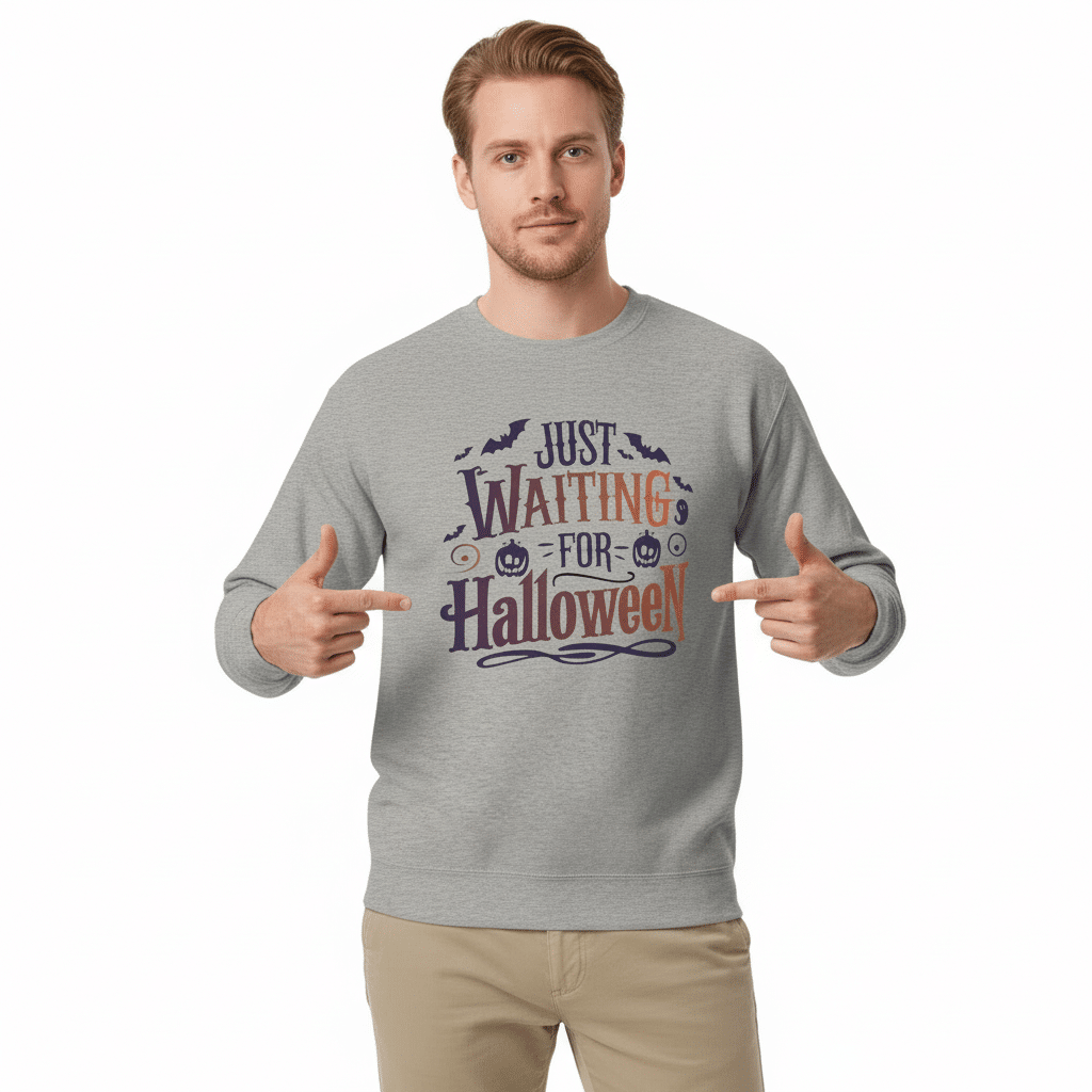 Unisex Premium Sweatshirt - Just Waiting For Halloween - Image 6