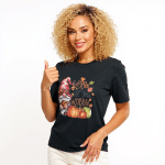 Unisex organic ribbed neck t-shirt - Gobble Till You Wobble - Image 2