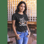 Women’s high-waisted t-shirt - Party Animal Raccoon - Image 6