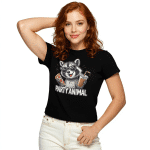 Women’s high-waisted t-shirt - Party Animal Raccoon - Image 5