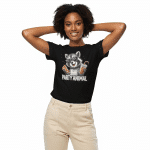 Women’s high-waisted t-shirt - Party Animal Raccoon - Image 4