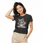 Women’s high-waisted t-shirt - Party Animal Raccoon - Image 3