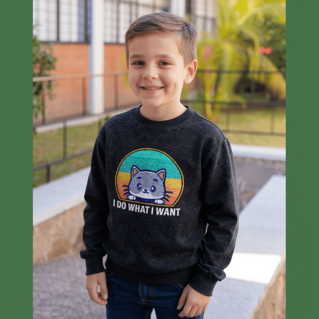 Youth crewneck sweatshirt - I Do What I Want - Image 5
