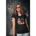 Unisex organic ribbed neck t-shirt with festive Gobble Till You Wobble graphic