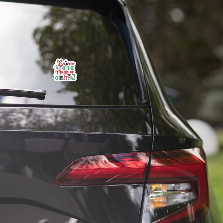 "Bubble-free Christmas sticker set - Believe in the Magic of Christmas, high-opacity vinyl, vibrant festive designs, easy smooth application, no air bubbles, durable holiday decor for gifts, cards, and home."