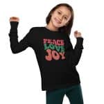 Youth long sleeve tee - Peace Love Joy - Image 2
