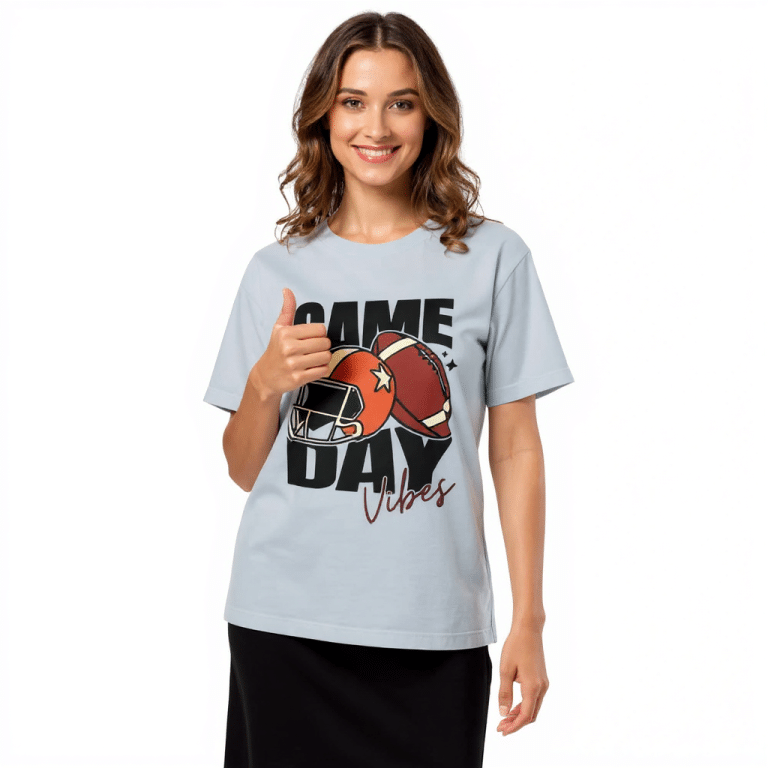 Unisex oversized Game Day t-shirt, 100% ring-spun cotton, vintage wash, relaxed fit, football graphic.