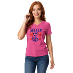 Women’s relaxed v-neck t-shirt - Soccer Mom Life - Image 2