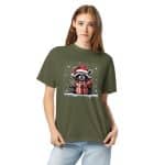 Unisex garment-dyed heavyweight t-shirt - Christmas Raccon Lover - Image 12