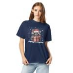 Unisex garment-dyed heavyweight t-shirt - Christmas Raccon Lover - Image 7