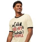 Unisex ringer t-shirt - Cats Are My Favorite People - Image 4