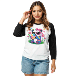 3/4 sleeve raglan shirt - Coquette Animal Clipart