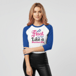 3/4 sleeve raglan shirt - Float Like A Butterfly - Image 4