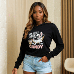 Hooded long-sleeve tee - I'm Just Here For The Candy - Image 3
