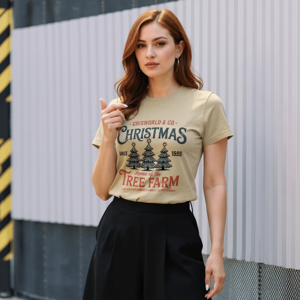 Oversized faded t-shirt - Christmas Home Of The Tree Farm - Image 2