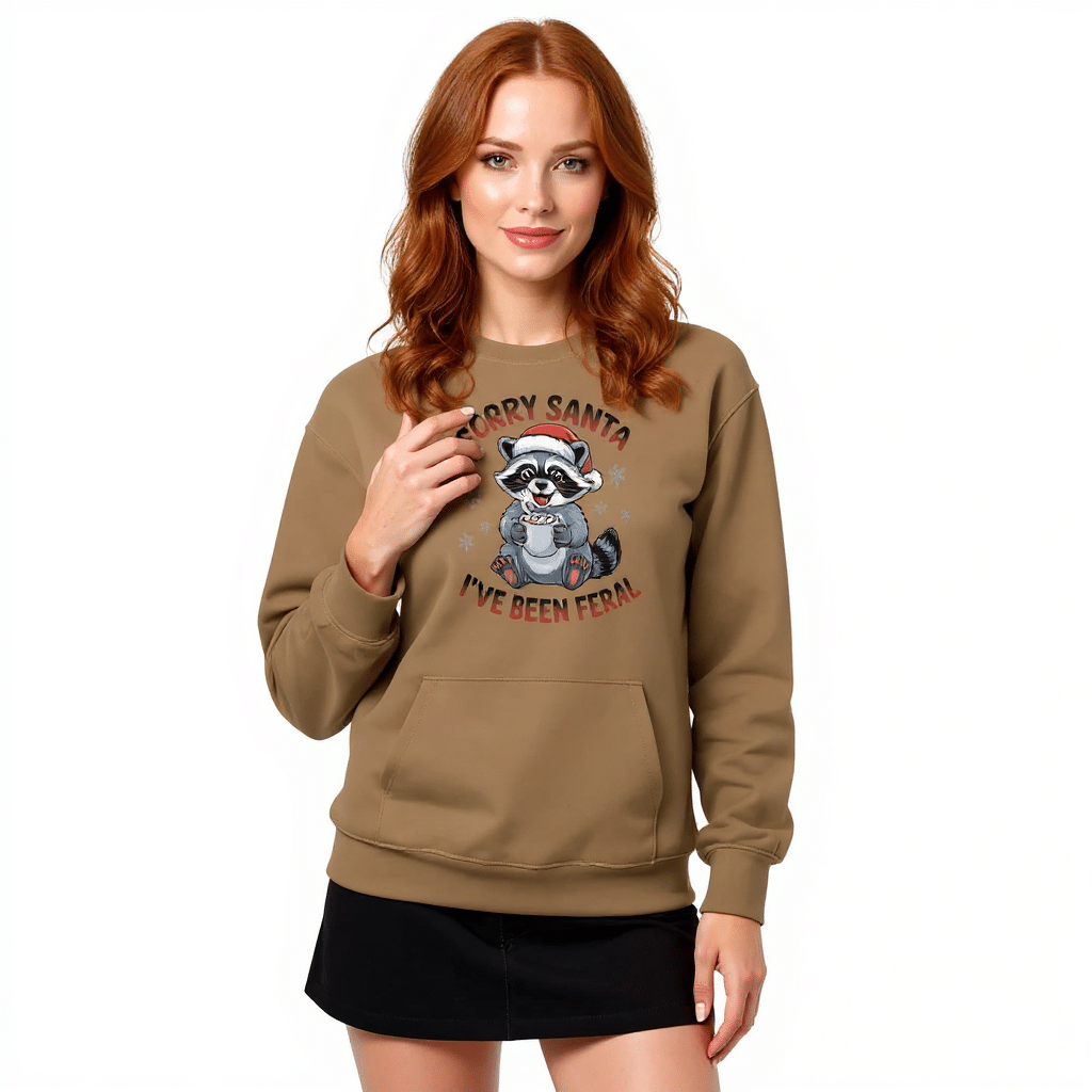 Oversized heavyweight hoodie - Sorry Santa I've Been Feral - Image 3