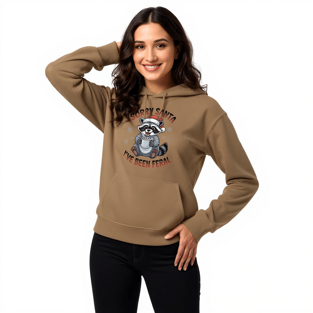 Oversized heavyweight hoodie - Sorry Santa I've Been Feral - Image 2