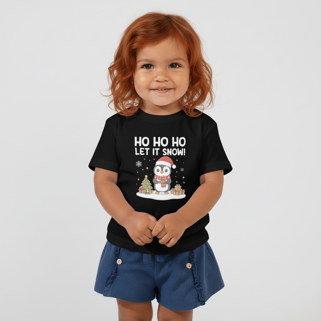 Toddler Short Sleeve Tee - Ho Ho Ho Let It Snow - Image 1