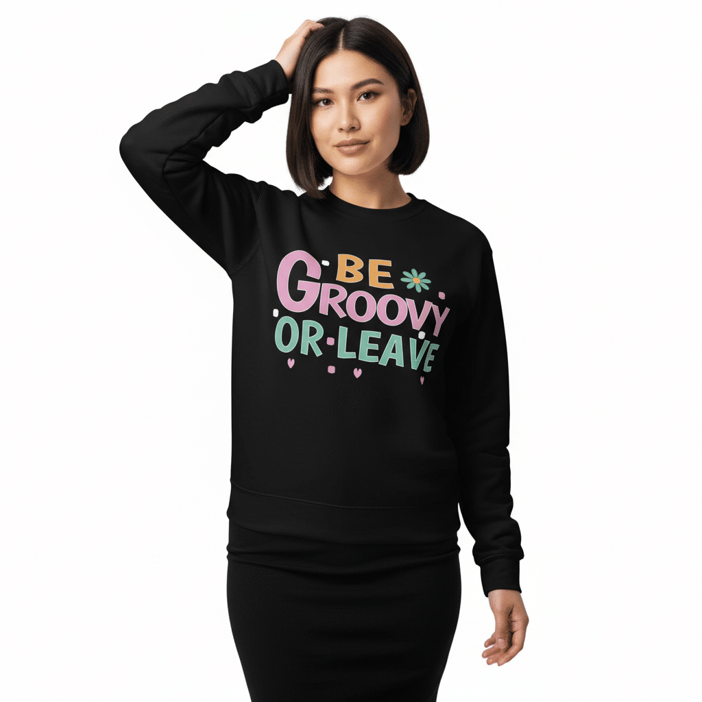Unisex eco sweatshirt - Be Groovy Or Leave Man - Image 3