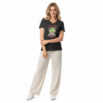 Women’s relaxed v-neck t-shirt - Frog With A Backpack - Image 2