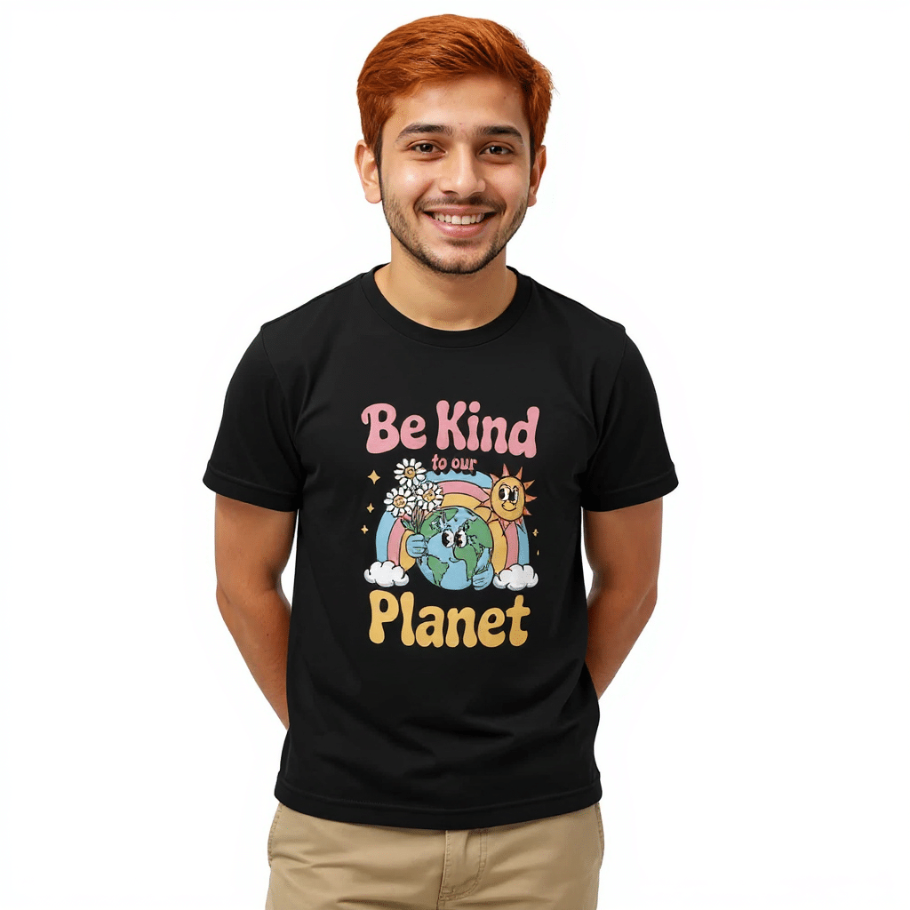 Youth Short Sleeve T-Shirt - Be Kind To Our Planet - Image 1