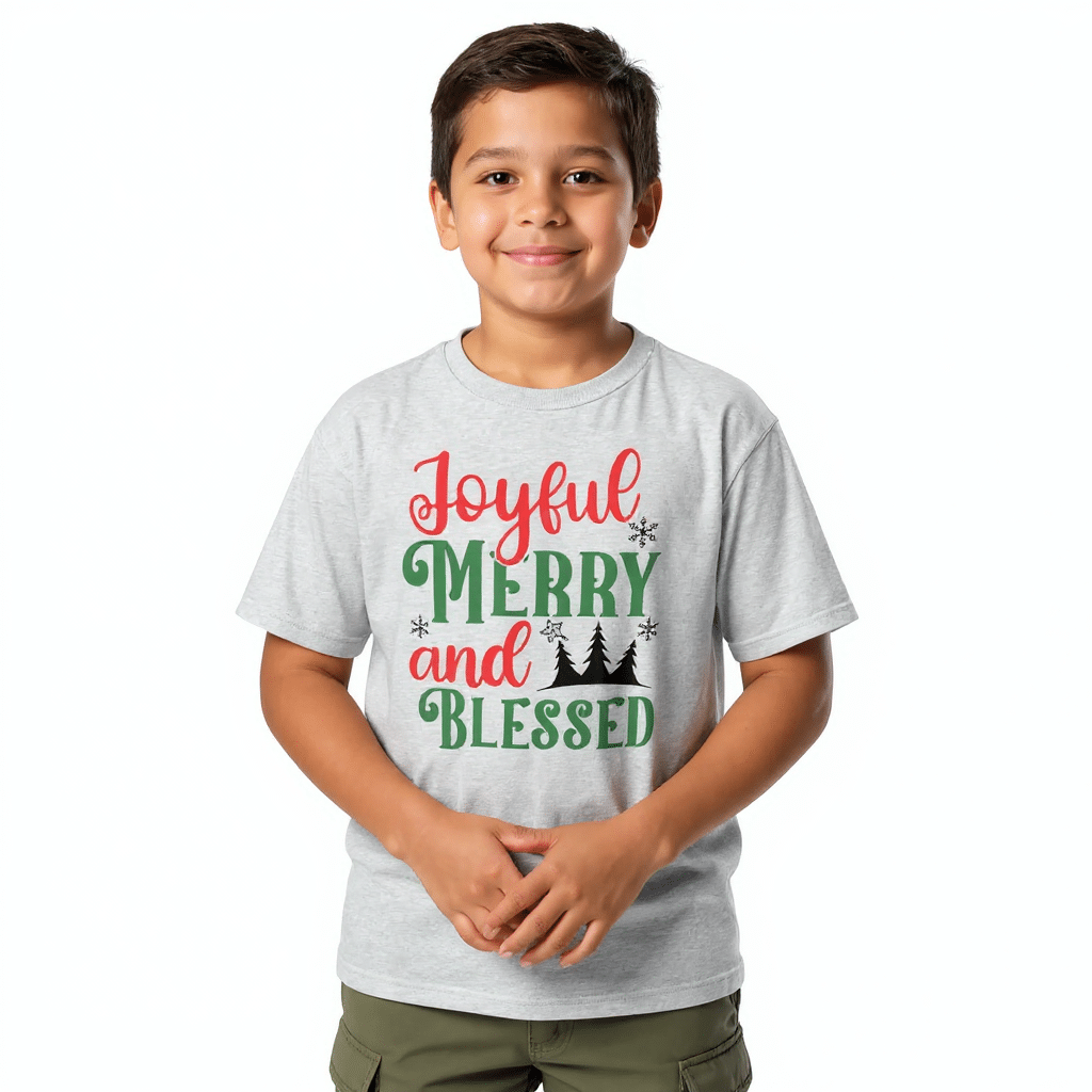 Youth classic tee - Joyful Merry And Blessed - Image 2