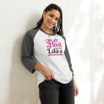 3/4 sleeve raglan shirt - Float Like A Butterfly - Image 12