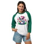 3/4 sleeve raglan shirt - Coquette Animal Clipart - Image 8