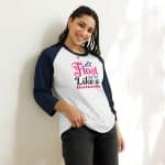 3/4 sleeve raglan shirt - Float Like A Butterfly - Image 9