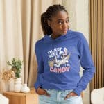 Hooded long-sleeve tee - I'm Just Here For The Candy - Image 11