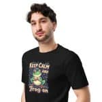 Unisex premium t-shirt -  Keep Calm And Frog On - Image 4