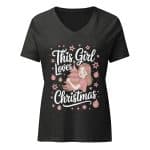 Women’s relaxed v-neck t-shirt - This Girl Loves Christmas - Image 20