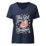 Women’s relaxed v-neck t-shirt - This Girl Loves Christmas - Image 16