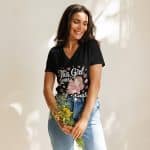 Women’s relaxed v-neck t-shirt - This Girl Loves Christmas - Image 4