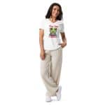 Women’s relaxed v-neck t-shirt - Frog With A Backpack - Image 9