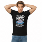 Men’s premium heavyweight tee - My Spirit Animal is a Grumpy Hippo - Image 3