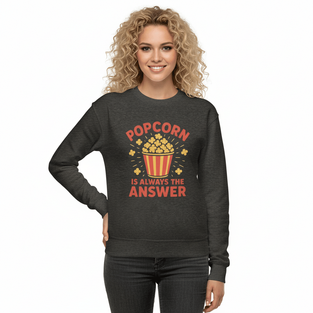 Unisex Premium Sweatshirt - Pop Corn Is Always The Answer - Image 2