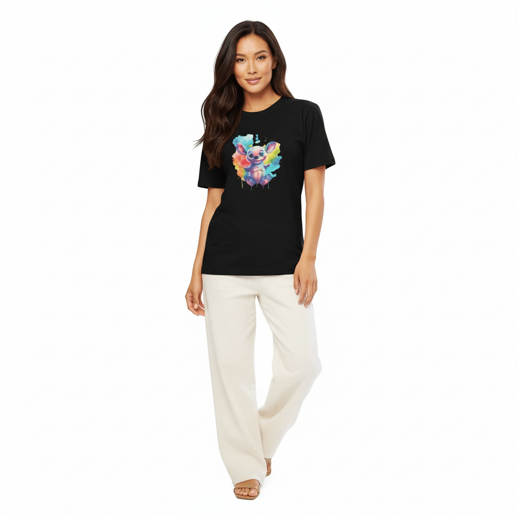 Unisex organic ribbed neck t-shirt - Colorful Monster - Image 1