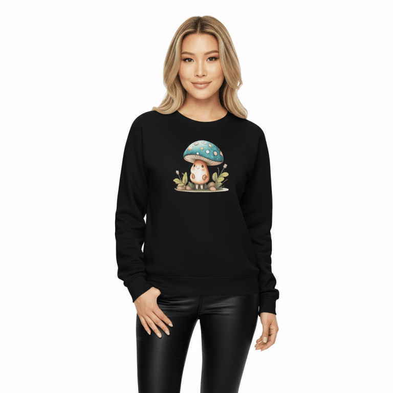 Youth Mushroom Crewneck Sweatshirt - Soft, comfy, regular fit fleece. #Gildan #youthfashion