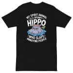 Men’s premium heavyweight tee - My Spirit Animal is a Grumpy Hippo - Image 14