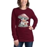 Unisex Long Sleeve Tee - Fox Reading Under Mushroom - Image 6