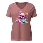 Women’s relaxed v-neck t-shirt - Bunny Dog - Image 24