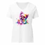 Women’s relaxed v-neck t-shirt - Bunny Dog - Image 30