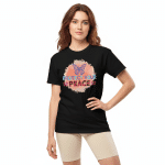 DryBlend® T-Shirt in white with butterfly motif, moisture-wicking, modern fit, perfect for casual and active wear.