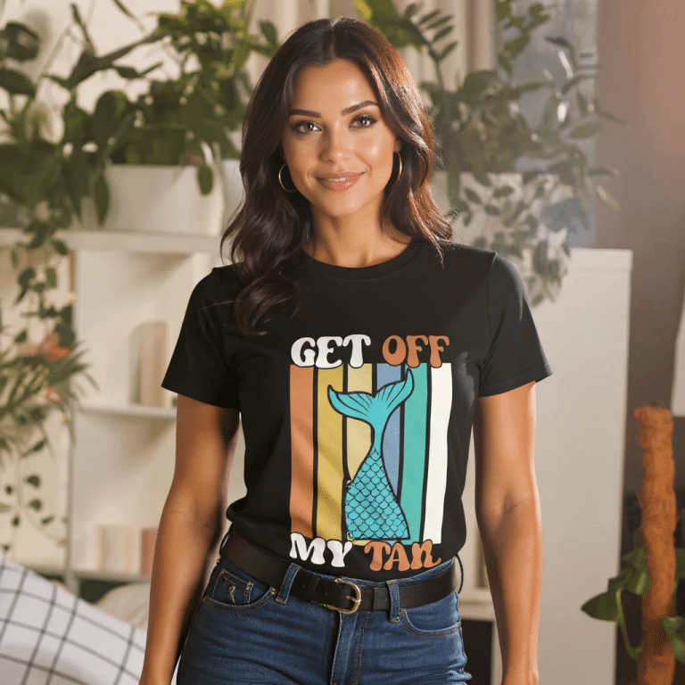 Short-Sleeve Unisex T-Shirt in Sport Grey with "Get Off My Tail" graphic, made of 100% cotton for ultimate comfort and style.