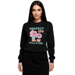 Unisex Premium Sweatshirt in black with pastel graphic, ribbed crew neck, plush fleece, perfect for casual wear and comfort.