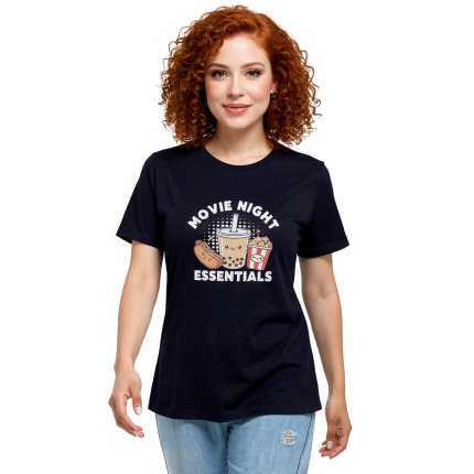 Women's relaxed Movie Night T-shirt in Heather Prism Lilac, made from soft cotton for ultimate comfort and stylish versatility.