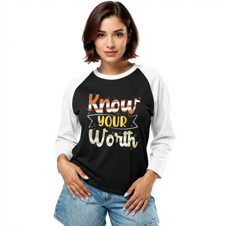 3/4 sleeve raglan shirt in Heather Grey, soft cotton blend, stylish baseball design, comfortable fit with contrast sleeves.