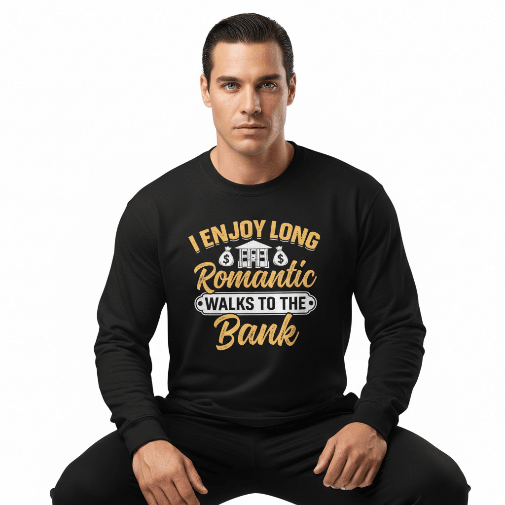 Premium heavyweight long sleeve shirt - I Enjoy Long Romantic Walks To The Bank - Image 3